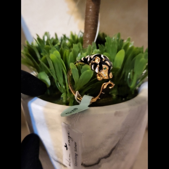 Blue Sage Sterling Silver Leopard Ring 7 - Picture 1 of 7